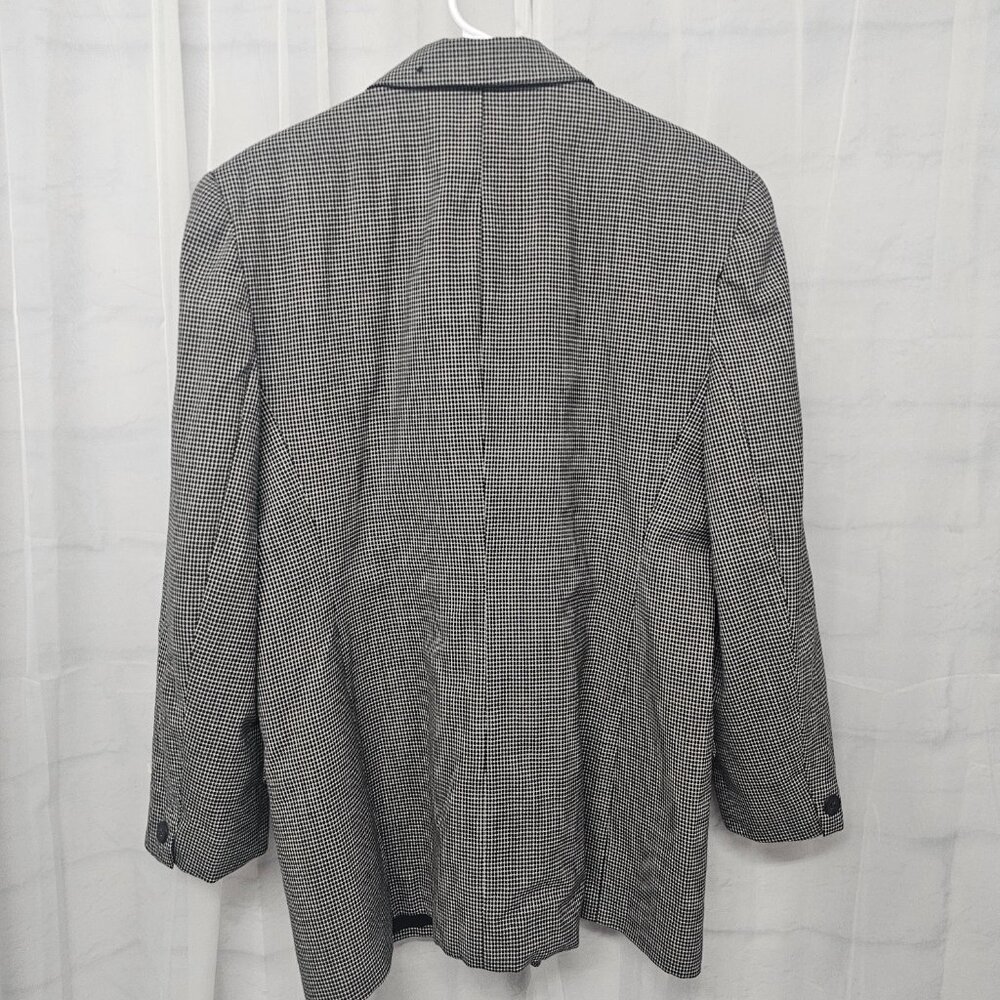 Vintage Jones New York Blazer Black Checked Wool Double Office 16 - Picture 6 of 11